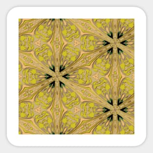 Retro Christmas Snowflake Mustard Yellow Sticker